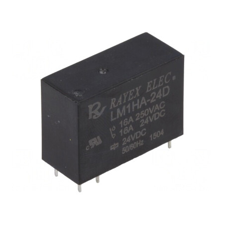 Releu electromagnetic 24VDC 16A 250VAC PCB | Electronic-mag.ro | Componente Electronice
