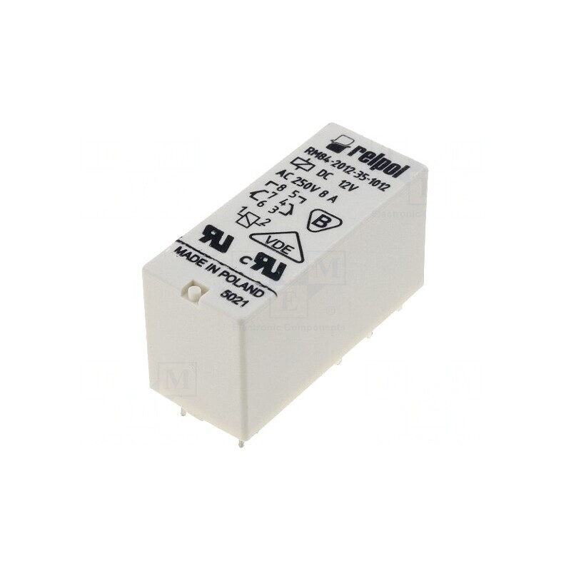 Releu Electromagnetic DPDT 12VDC 8A PCB | Electronic-mag.ro | Componente Electronice