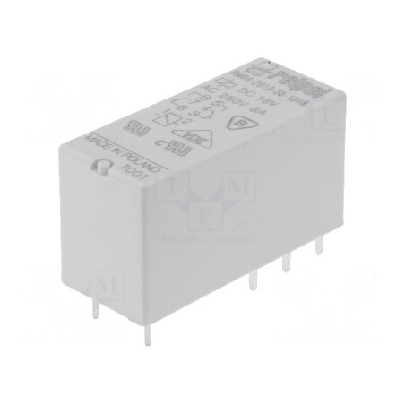 Releu Electromagnetic DPDT 18VDC 8A PCB | Electronic-mag.ro | Componente Electronice