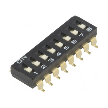 Comutator DIP-SWITCH 8 secţiuni ON-OFF 24V 0.025A | Electronic-mag.ro | Componente Electronice