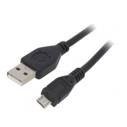 Cablu USB 2.0 A la Micro B Aurit 1.8m Negru