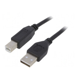 Cablu USB 2.0 A-B Aurit 1.8m Negru | Electronic-mag.ro | Componente Electronice
