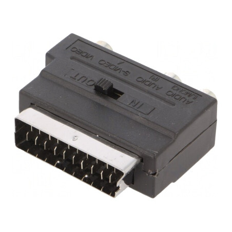 Adaptor DIN 4pin la RCA și SCART Negru | Electronic-mag.ro | Componente Electronice