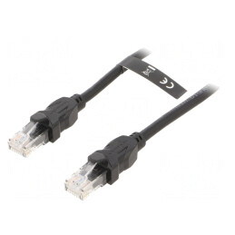 Patch Cord U/UTP Cat6 PVC Negru 1m