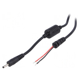 Cablu Negru 2x0,5mm2 DC 3,0/1,0 Mufă Drept 1,2m | Electronic-mag.ro | Componente Electronice