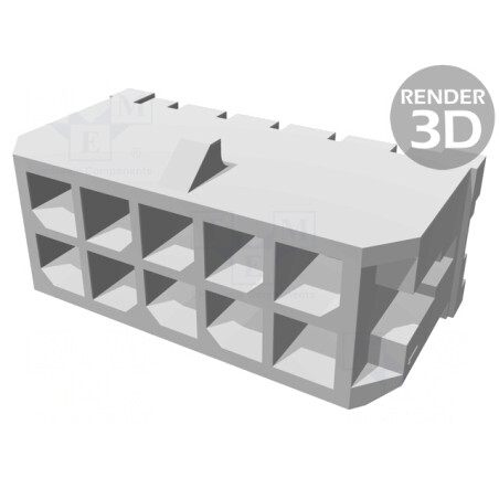 Soclu cablu-placă Micro-Fit 3.0 3mm 10 pini THT 5A drept | Electronic-mag.ro | Componente Electronice