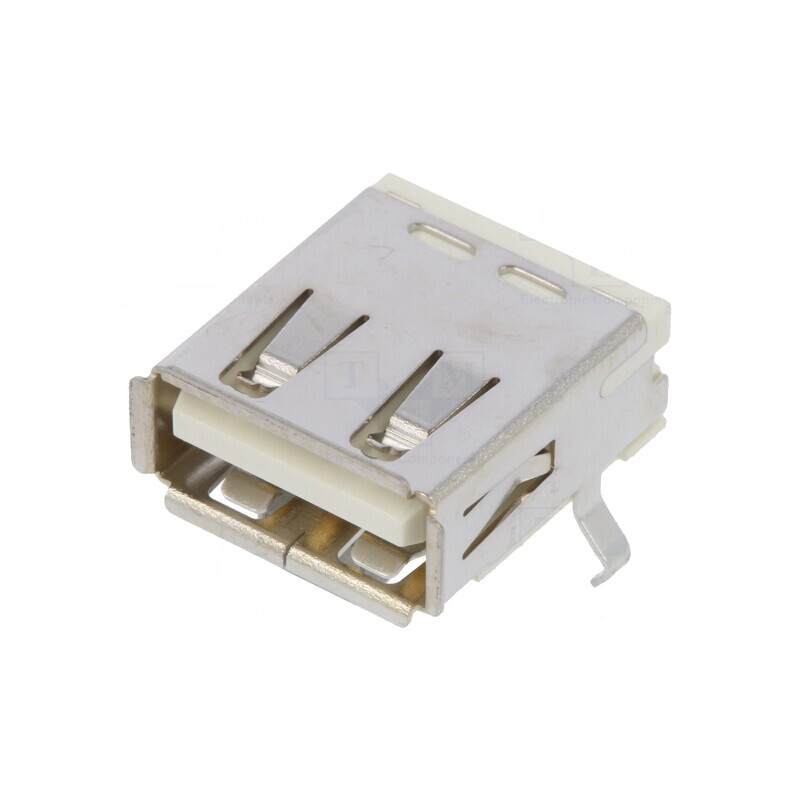 Soclu USB A PCB THT 90° Ecranat | Electronic-mag.ro | Componente Electronice