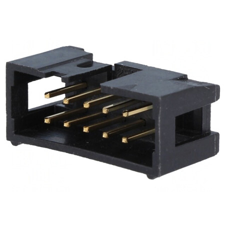 Soclu IDC 10 pini drept aurit 2,54mm THT | Electronic-mag.ro | Componente Electronice