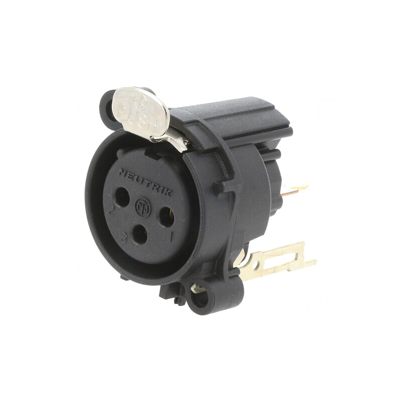 Soclu XLR Mamă 3 Pin Drept cu Buton Negru 6A | Electronic-mag.ro | Componente Electronice Soclu XLR Mamă 3 Pin Drept cu Buton Negru 6A | Electronic-mag.ro | Componente Electronice