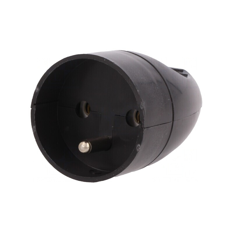 Conector alimentare AC mamă 2P PE 250VAC 16A negru | Electronic-mag.ro | Componente Electronice