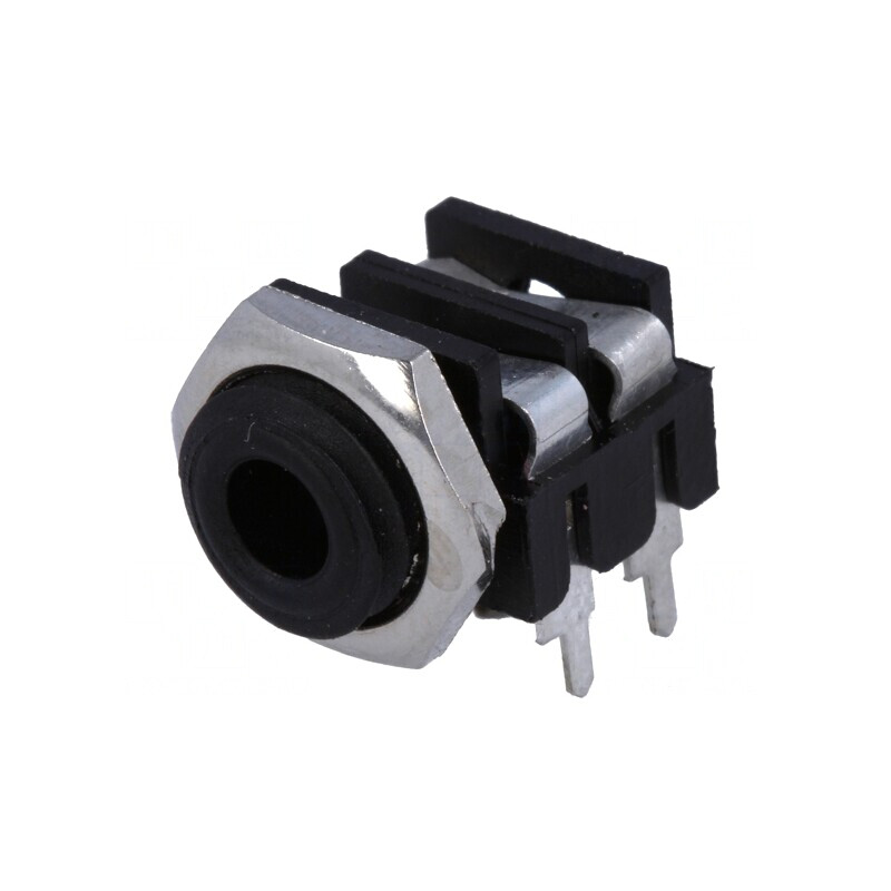 Soclu Jack 3,5mm Mono THT Negru 90° | Electronic-mag.ro | Componente Electronice