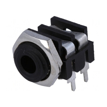Soclu Jack 3,5mm Mono THT Negru 90° | Electronic-mag.ro | Componente Electronice