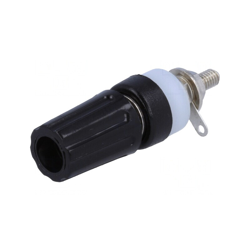 Soclu Banană 4mm Negru 15A 250VDC | Electronic-mag.ro | Componente Electronice