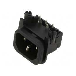 Conector Alimentare AC 10A 250V IEC 60320 THT | Electronic-mag.ro | Componente Electronice