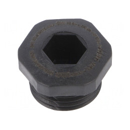 Capac de protecție negru IP68 poliamidă M16 1,5