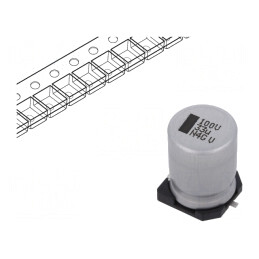 Condensator Electrolitic SMD 33uF 100V 10x10x14mm | Electronic-mag.ro | Componente Electronice