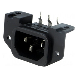 Conector Alimentare AC Tată 10A 250VAC IEC 60320 | Electronic-mag.ro | Componente Electronice