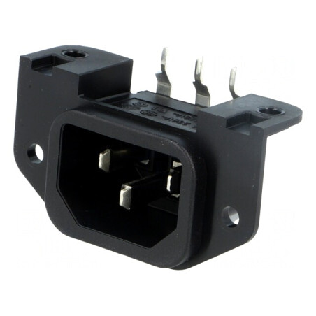 Conector Alimentare AC Tată 10A 250VAC IEC 60320 | Electronic-mag.ro | Componente Electronice