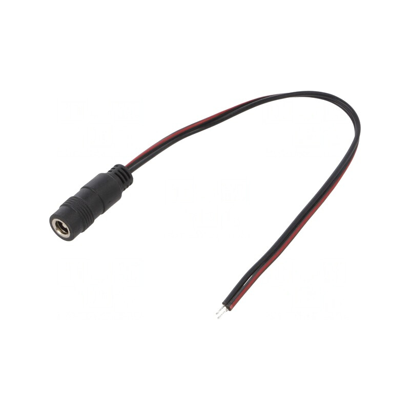 Cablu DC 5,5/2,5 Soclu Drept Negru 0,2m | Electronic-mag.ro | Componente Electronice