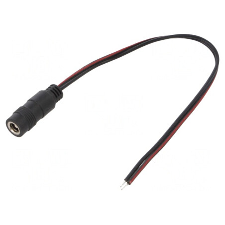 Cablu DC 5,5/2,5 Soclu Drept Negru 0,2m | Electronic-mag.ro | Componente Electronice