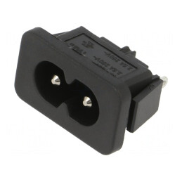 Conector Alimentare AC Soclu Tată 2,5A 250V IEC 60320 | Electronic-mag.ro | Componente Electronice