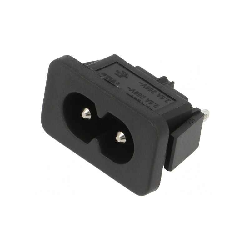 Conector Alimentare AC Soclu Tată 2,5A 250V IEC 60320 | Electronic-mag.ro | Componente Electronice