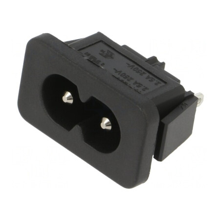Conector Alimentare AC Soclu Tată 2,5A 250V IEC 60320 | Electronic-mag.ro | Componente Electronice