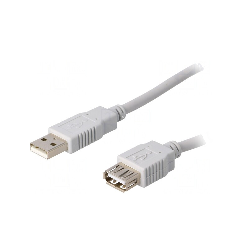 Cablu USB 2.0 A Soclu-Mufă 1,8m Gri | Electronic-mag.ro | Componente Electronice