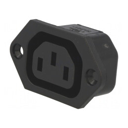 Conector Alimentare AC IEC 60320 10A 250V IP30 | Electronic-mag.ro | Componente Electronice