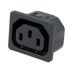 Conector Alimentare AC Soclu Mamă 10A 250V IEC 60320 IP30 | Electronic-mag.ro | Componente Electronice