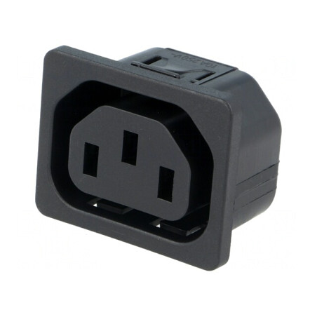 Conector Alimentare AC Soclu Mamă 10A 250V IEC 60320 IP30 | Electronic-mag.ro | Componente Electronice