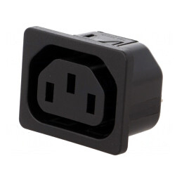 Conector Alimentare AC Soclu Mamă 10A 250V IEC 60320 IP30 | Electronic-mag.ro | Componente Electronice