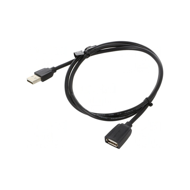 Cablu USB 2.0 USB A la USB A 1m Negru | Electronic-mag.ro | Componente Electronice