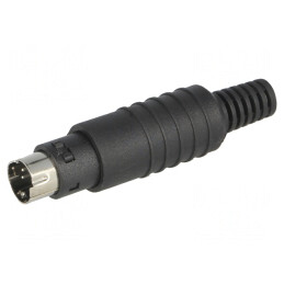 Mufă DIN Mini 4-Pin cu Manșon Lipire Drept | Electronic-mag.ro | Componente Electronice
