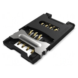 Conector Mini SIM cu mâner articulat SMT | Electronic-mag.ro | Componente Electronice