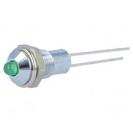 Lampă LED verde convex Ø6,2mm IP40 pentru PCB | Electronic-mag.ro | Componente Electronice