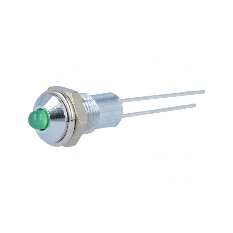 Lampă LED verde convex Ø6,2mm IP40 pentru PCB | Electronic-mag.ro | Componente Electronice