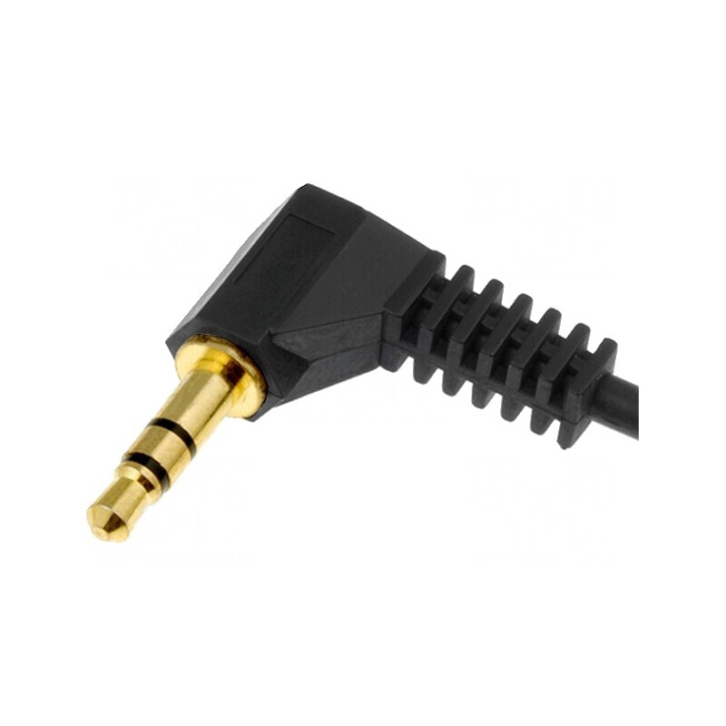Cablu Jack 3,5mm 3pin unghi 0,8m negru | Electronic-mag.ro | Componente Electronice