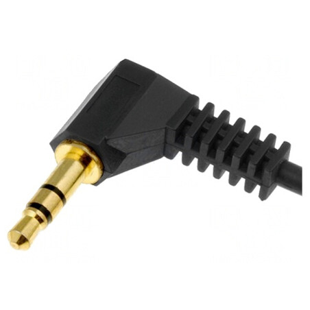 Cablu Jack 3,5mm 3pin unghi 0,8m negru | Electronic-mag.ro | Componente Electronice