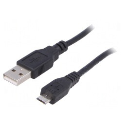 Cablu USB 2.0 A-Micro B 1m Negru | Electronic-mag.ro | Componente Electronice