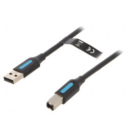 Cablu USB 2.0 A-B 0.5m Negru | Electronic-mag.ro | Componente Electronice