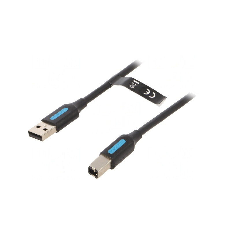 Cablu USB 2.0 A-B 0.5m Negru | Electronic-mag.ro | Componente Electronice