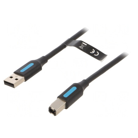 Cablu USB 2.0 A-B 0.5m Negru | Electronic-mag.ro | Componente Electronice