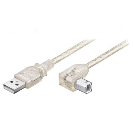 Cablu USB 2.0 A-B Unghi 0,5m 480Mbps | Electronic-mag.ro | Componente Electronice