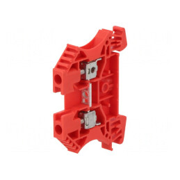 Conector de Îmbinare Șine 4mm2 1 Pista 2 Borne Roșu 6.1mm | Electronic-mag.ro | Componente Electronice