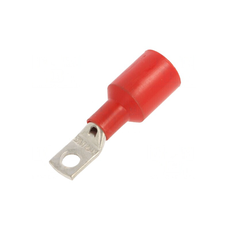 Vârf inelar tubular crimpat M6 16mm2 roșu | Electronic-mag.ro | Componente Electronice