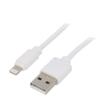 Cablu USB 2.0 Apple Lightning 1m Alb | Electronic-mag.ro | Componente Electronice