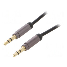 Cablu Audio Jack 3,5mm 3-pin 0,75m Negru | Electronic-mag.ro | Componente Electronice