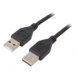 Cablu USB 2.0 A-A 1.8m Negru | Electronic-mag.ro | Componente Electronice