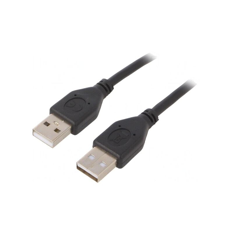 Cablu USB 2.0 A-A 1.8m Negru | Electronic-mag.ro | Componente Electronice